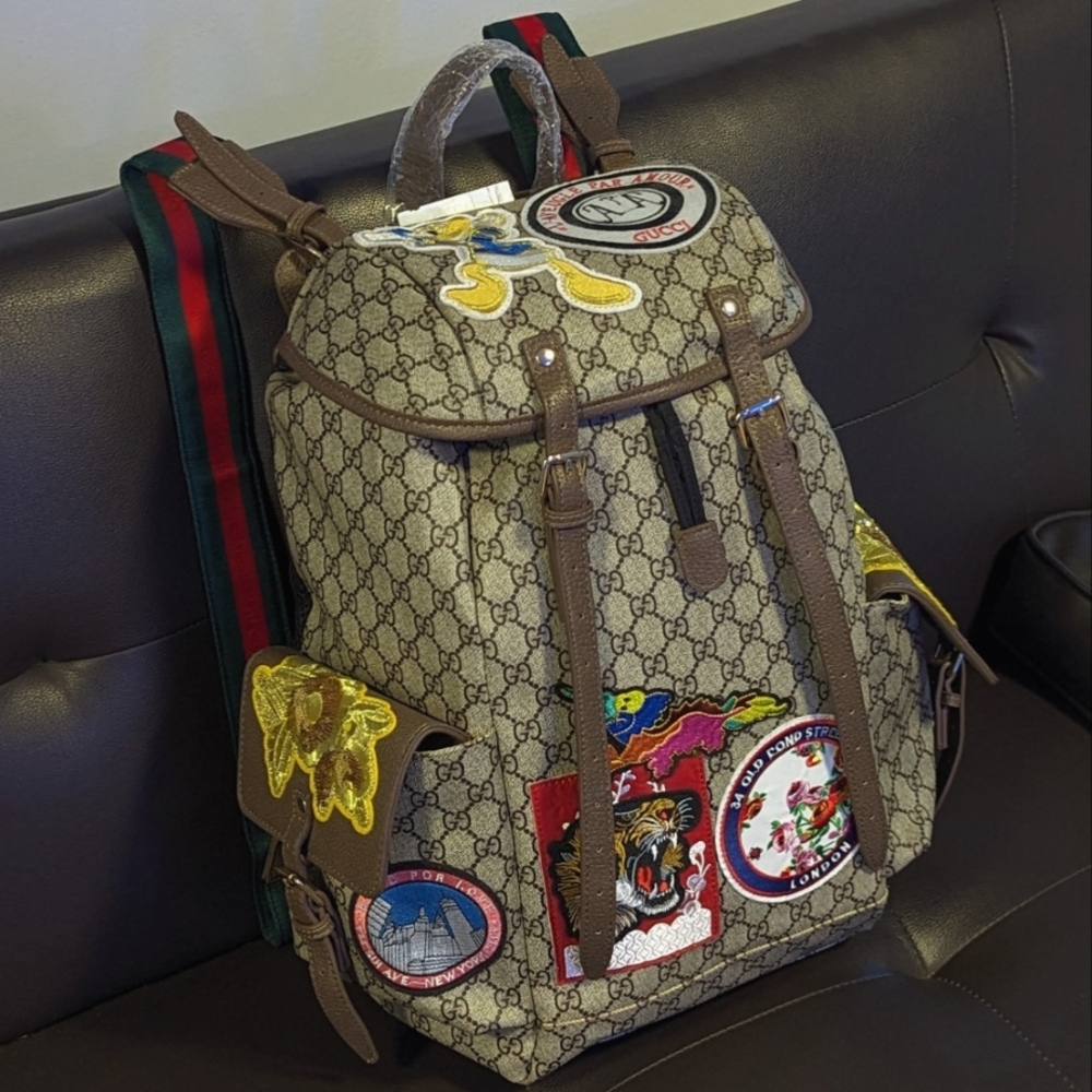 NWT Gucci Supreme Patchwork Backpack